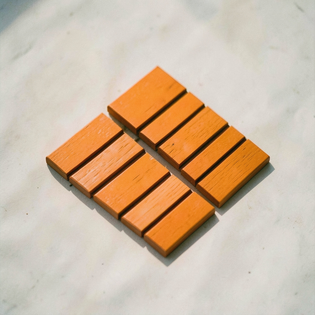 Stylized icon of interlocking floor planks, representing click-lock installation.